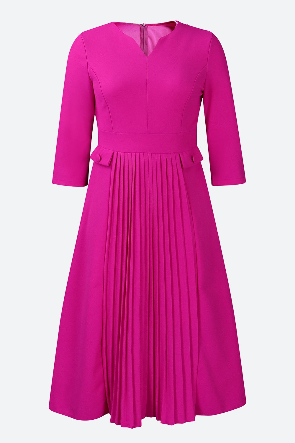 Elegant Solid Pleated Dress Lavish Daily