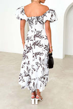 Seaside Printed Puff Sleeve Dress Lavish Daily