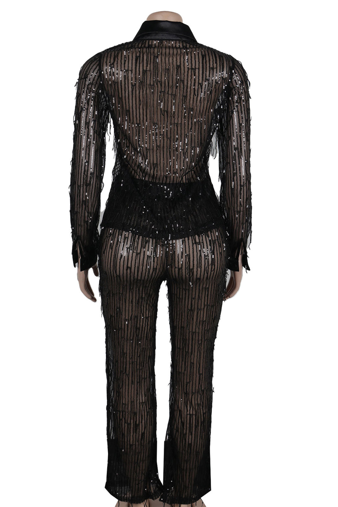 Sequin Shirt & Bell Bottom Pants Set Lavish Daily