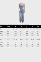 Denim Button Strapless Jumpsuit Lavish Daily
