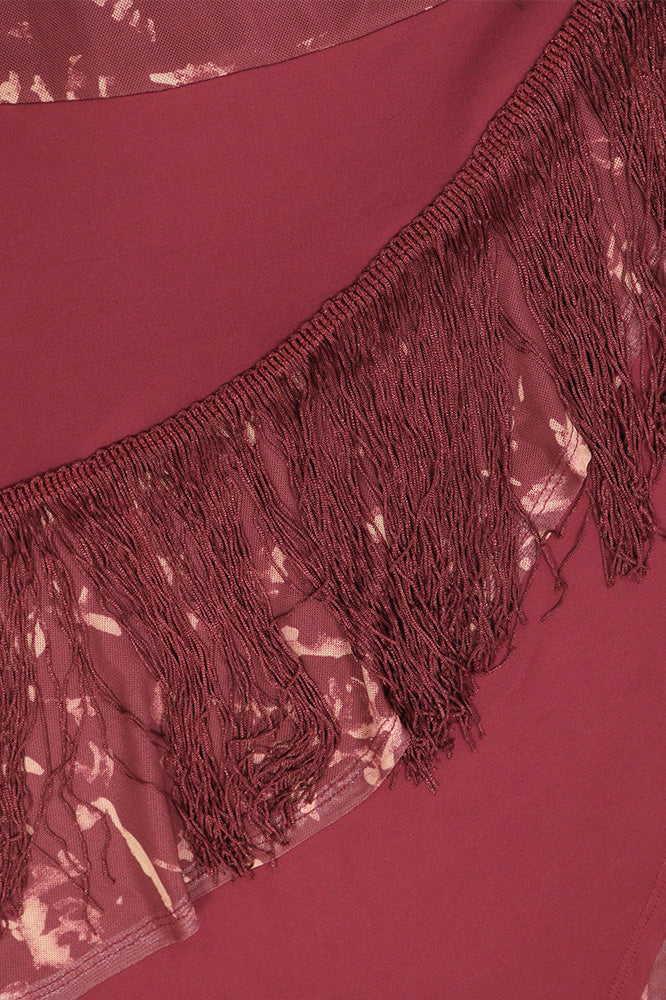 Asymmetric Fringe Halter Skirt Set Lavish Daily