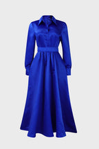 Solid Shirt Dress Lavish Daily