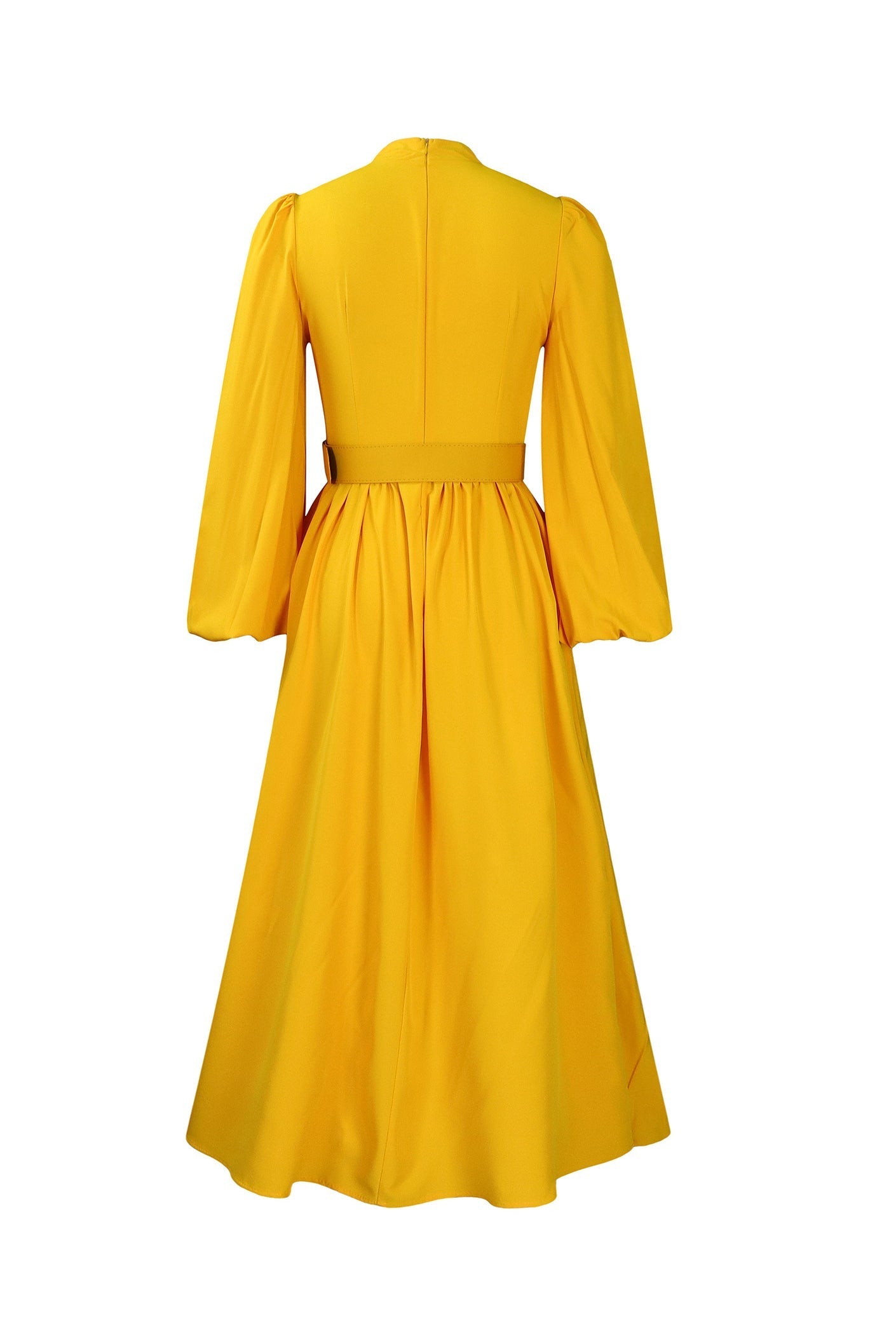High Neck Puff Sleeve Evening Large Hem Dresses Lavish Daily