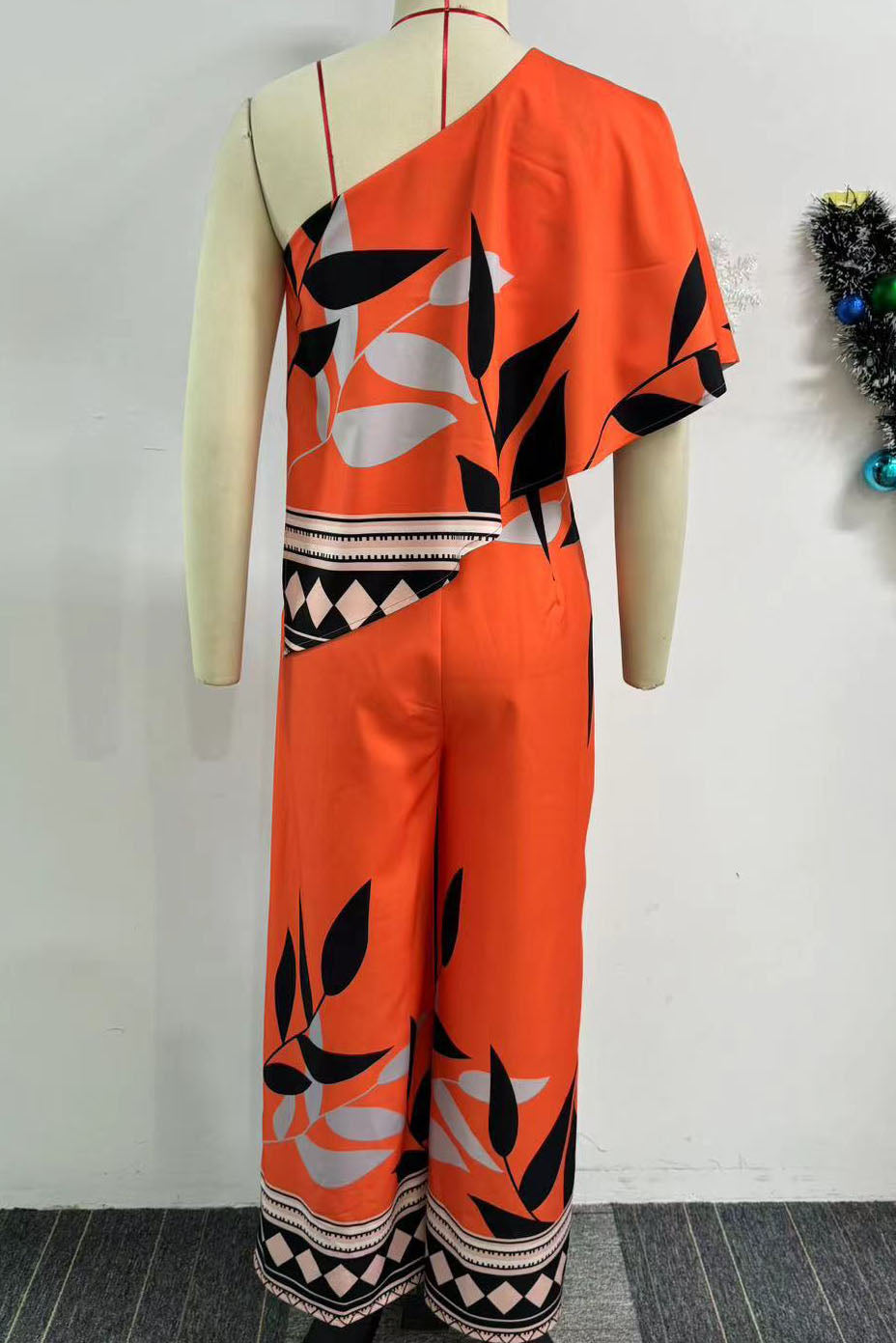 Printed Irregular Wide-leg Jumpsuit Lavish Daily