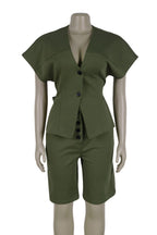 Belted Dolman Sleeve Top & Midi Pants Set Lavish Daily