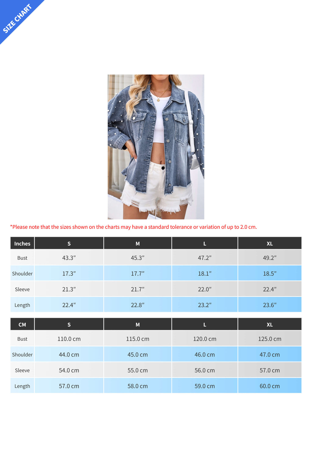 Pearl Trim Raw Hem Denim Jacket Lavish Daily