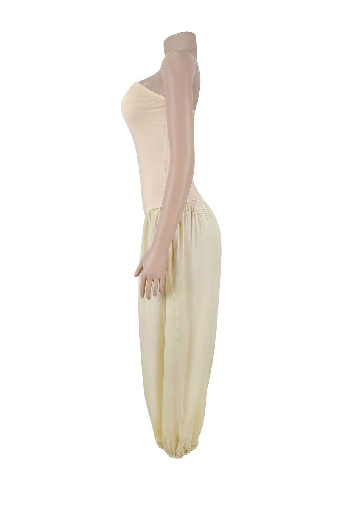 Strapless Sweetheart Pleated Balloon Jumpsuit Lavish Daily