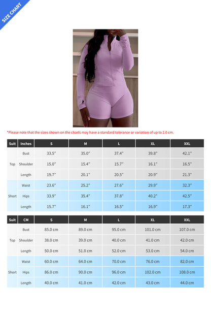 Long Sleeve Crop Top and Shorts Set Lavish Daily