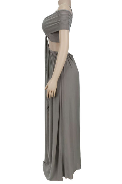 Off-Shoulder Cutout Maxi Dress Lavish Daily