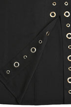 Grommet-Detail Corset Midi Dress with High Slit Lavish Daily