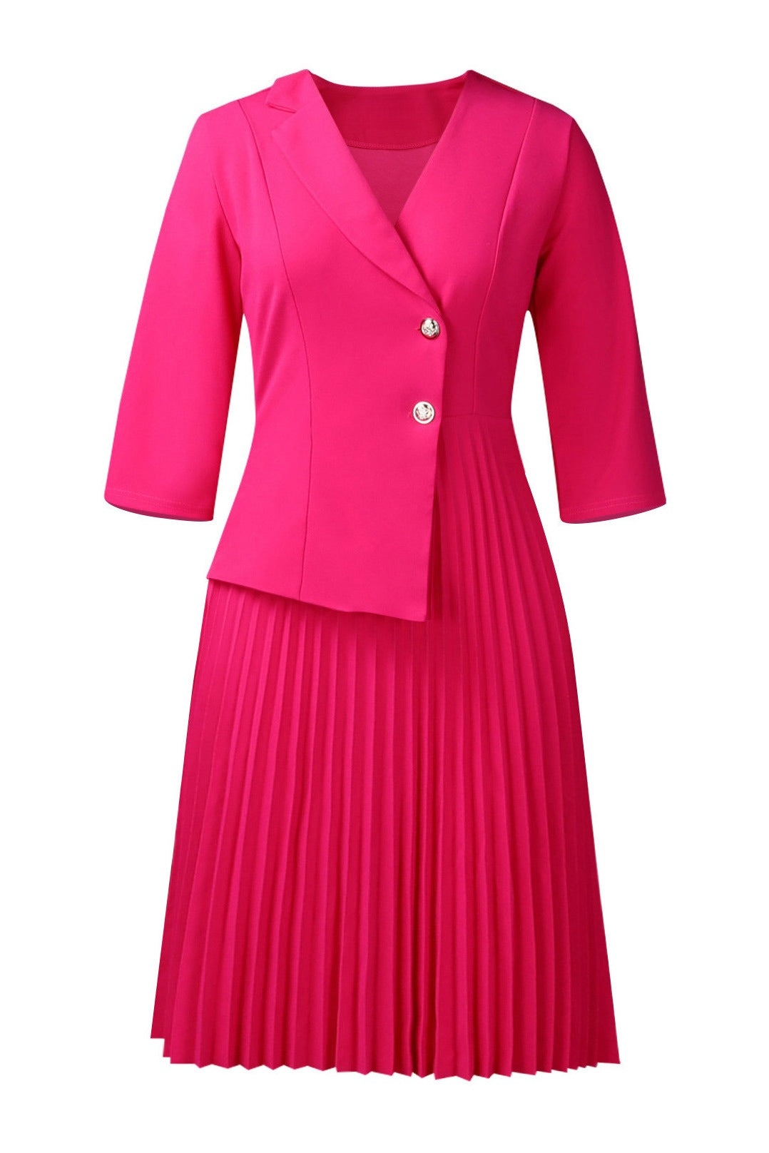 Elegant Pleated Midi Dress Lavish Daily