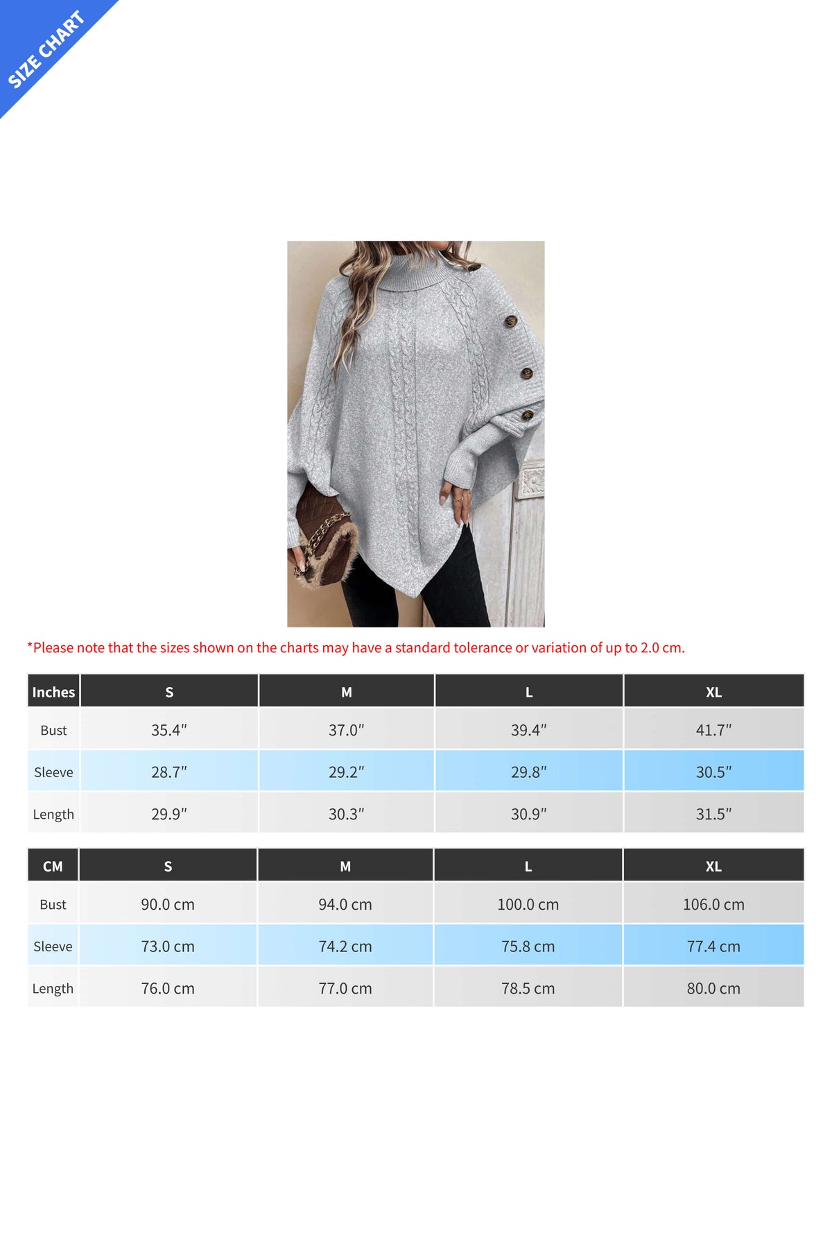 Cape Sweater with Turtleneck Lavish Daily