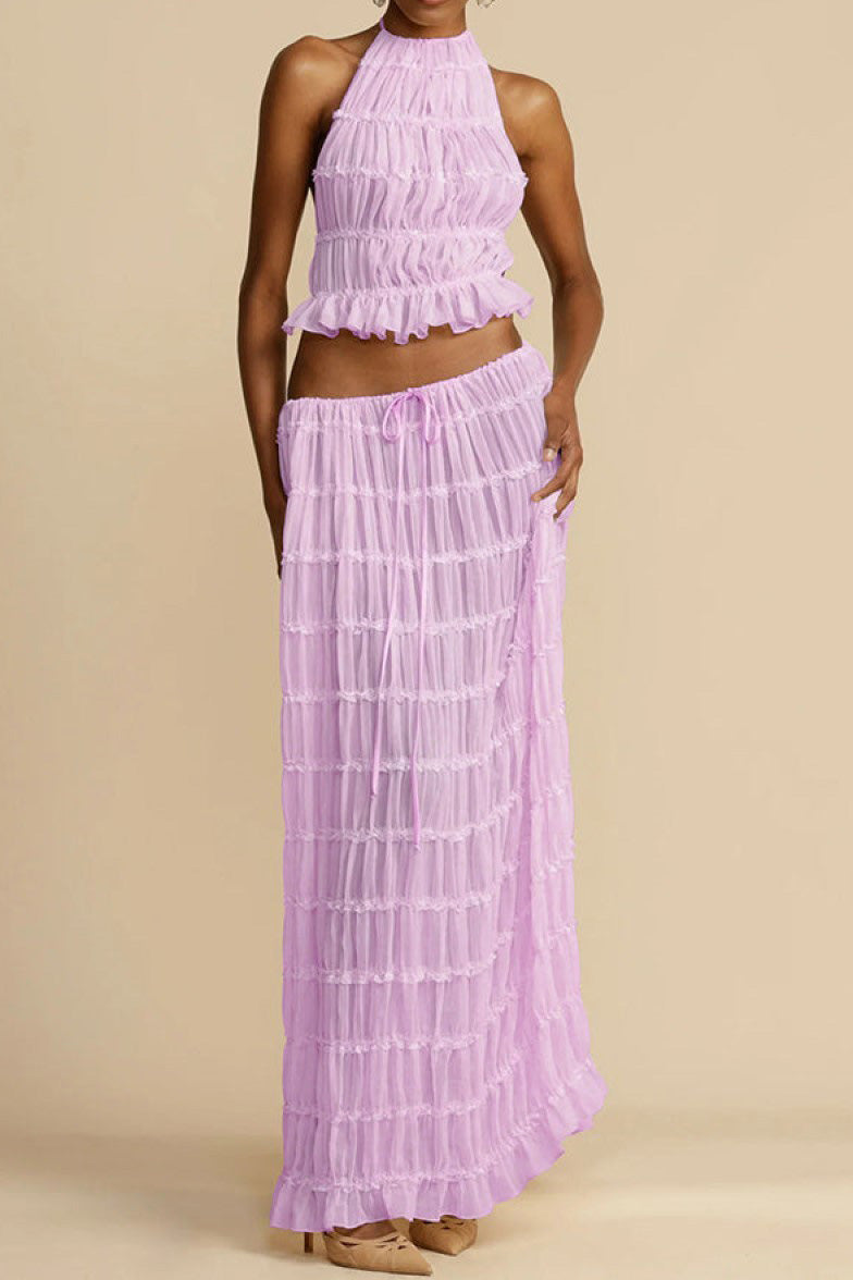 Summer Backless Ruched Dress Set Lavish Daily