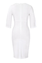 Office Pleated Pencil Dress Women's Slim Fit Lavish Daily