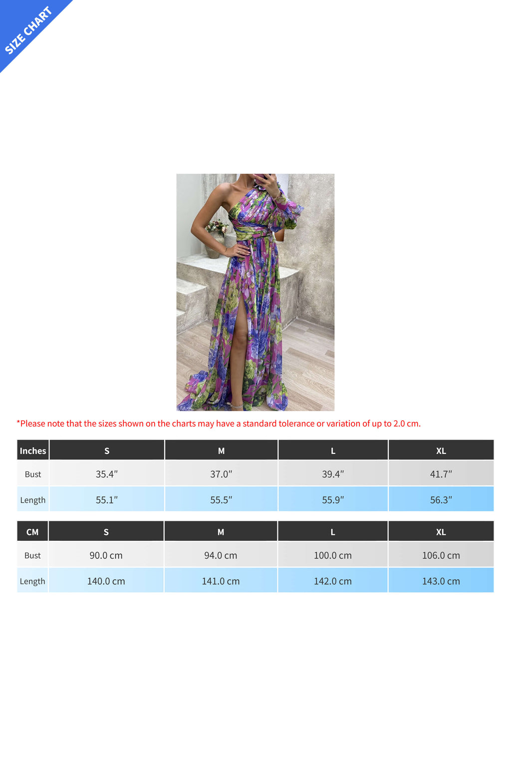 Lantern Sleeve One Shoulder Floral Slit Maxi Dress Lavish Daily
