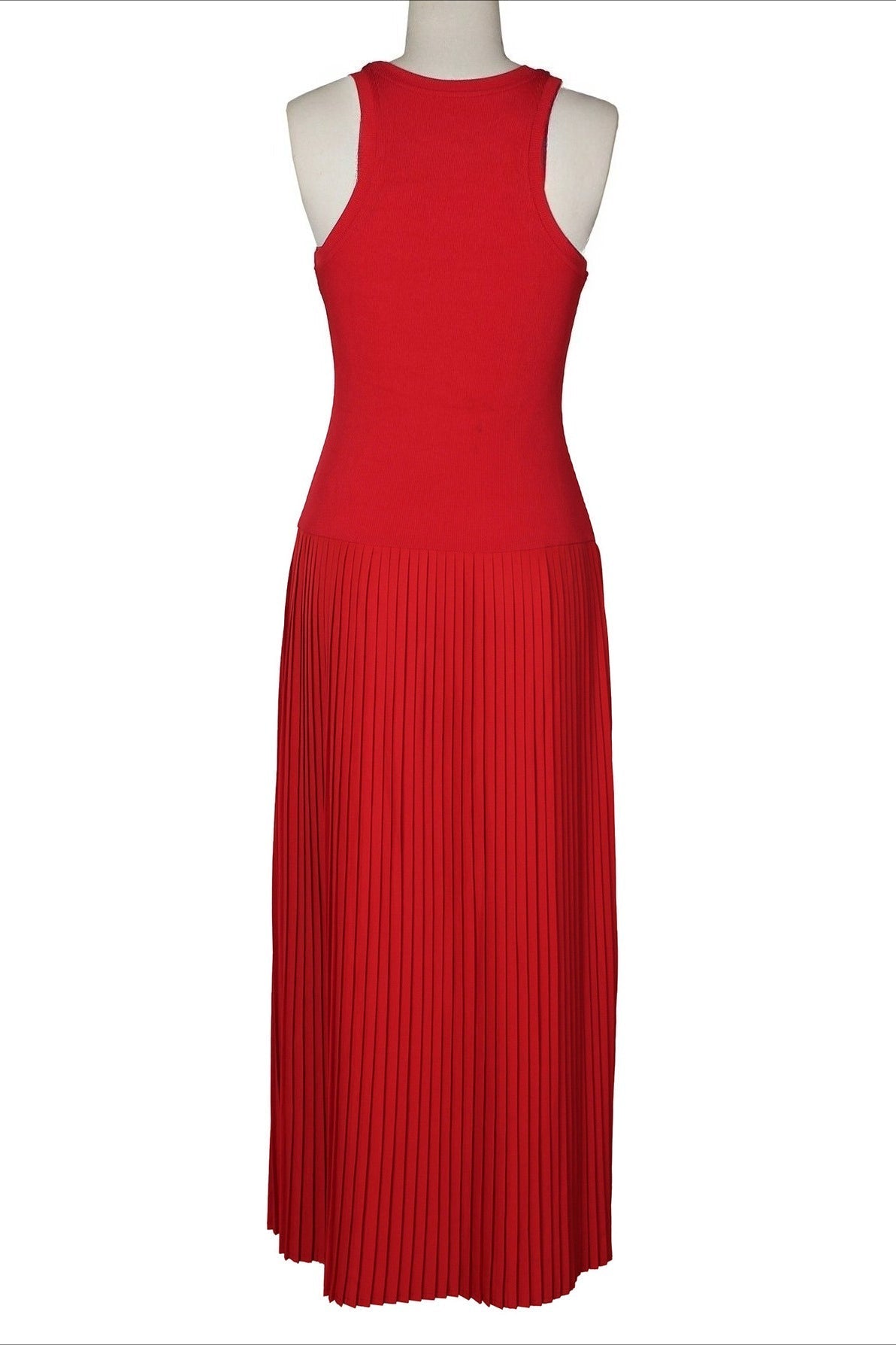 Sporty Contrast-Stripe Pleated Maxi Dress Lavish Daily