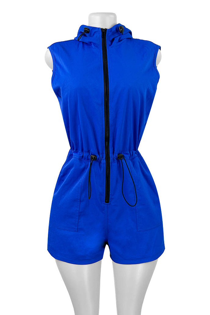 Sleeveless Drawstring Shorts Romper Lavish Daily