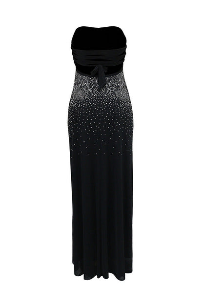 Strapless Hot Drilling Backless Lace-Up Gown Lavish Daily