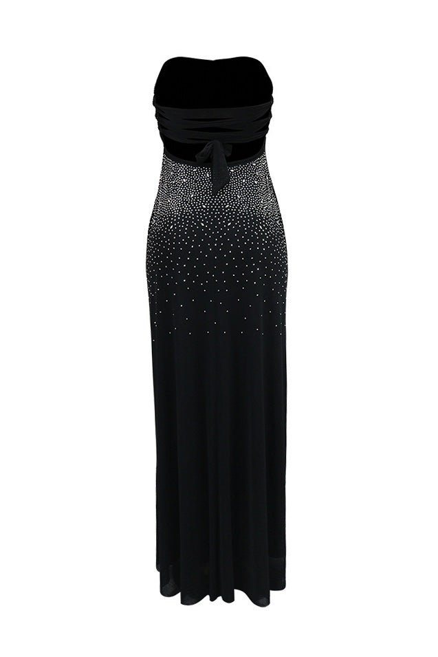 Strapless Hot Drilling Backless Lace-Up Gown Lavish Daily
