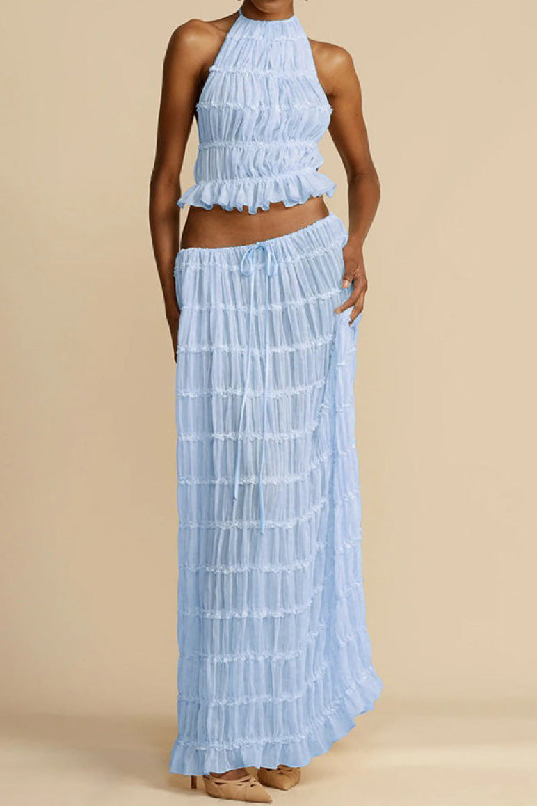 Summer Backless Ruched Dress Set Lavish Daily