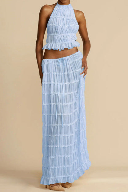 Summer Backless Ruched Dress Set Lavish Daily