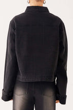 Collared Comfortable Casual Denim Jacket Lavish Daily