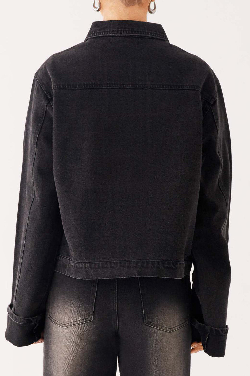 Collared Comfortable Casual Denim Jacket Lavish Daily