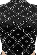 Elegant Pearl Beaded Rhinestone Evening Maxi Set Lavish Daily