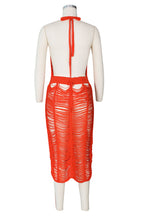 V-neck Backless Knit Maxi Dress Lavish Daily