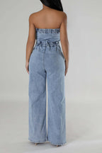 Wide Leg Denim Jumpsuit Lavish Daily