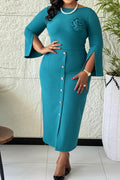 Elegant Round Neck Bodycon Dress Lavish Daily