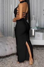 Halter Floral Maxi Dress Lavish Daily