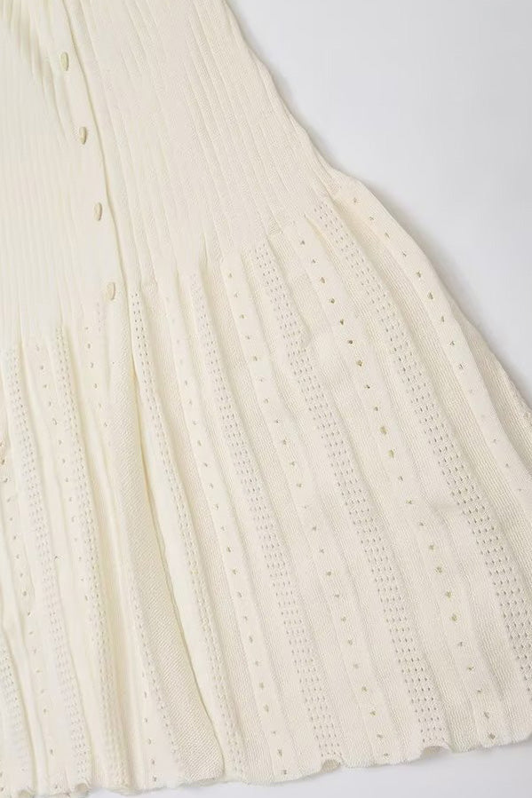 Collared Buttoned Short Sleeve Knit Midi Dress Lavish Daily