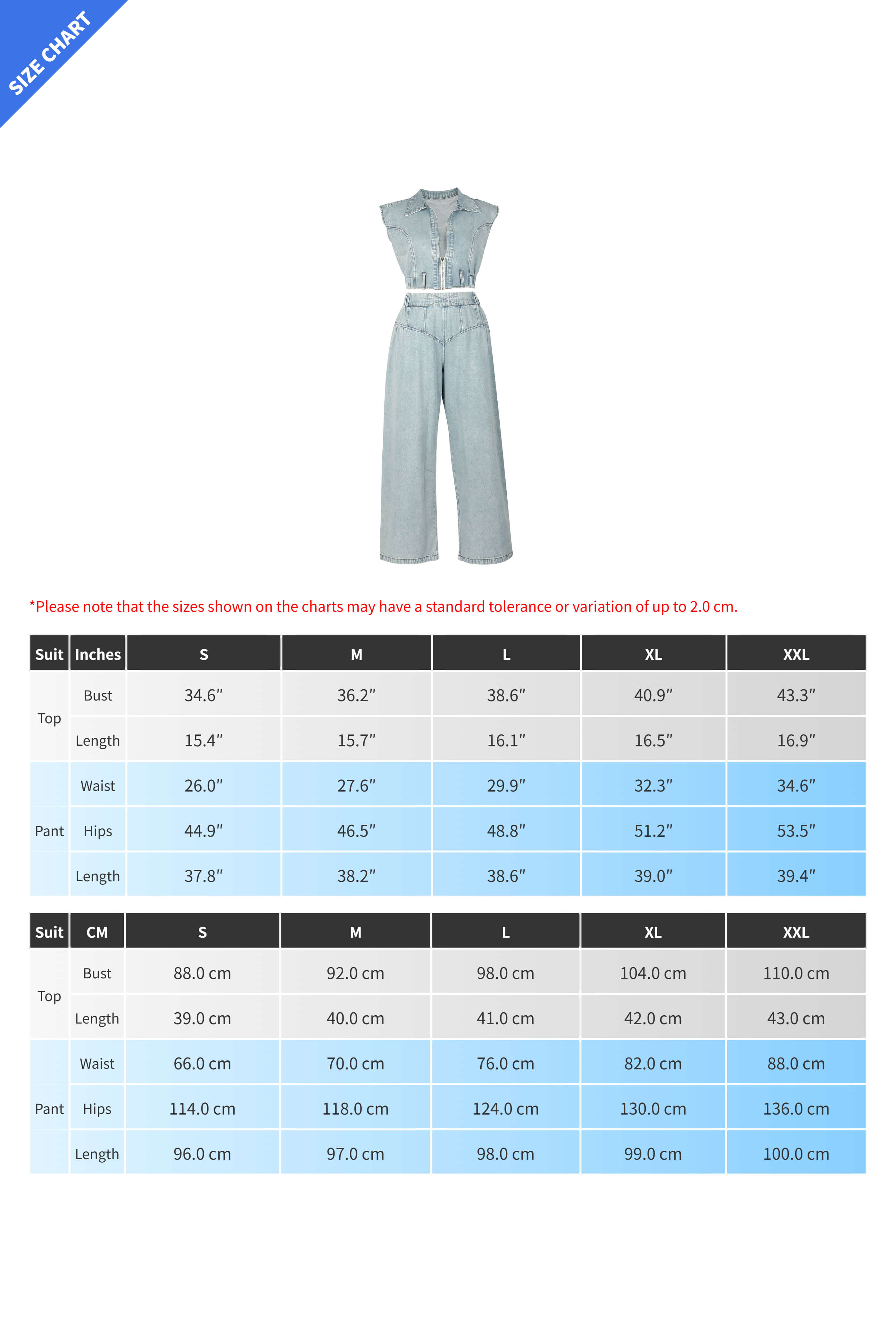 Zip-Up Vest High-Rise Wide Leg Pants Denim Set Lavish Daily