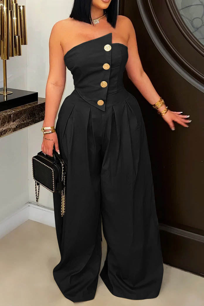 Strapless Wide-Leg Jumpsuit Lavish Daily