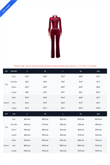 Graphic Velour Flared Track Set Lavish Daily