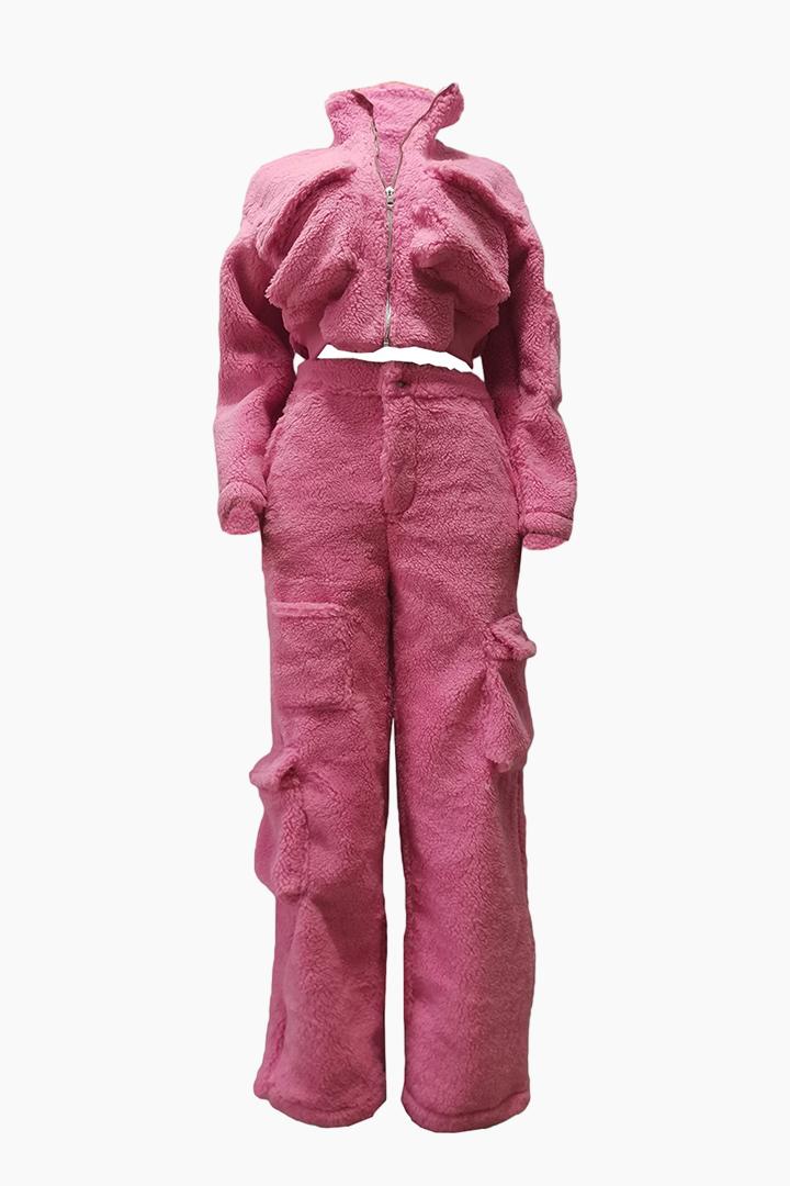 Fuzz Cargo Pants Sets Lavish Daily