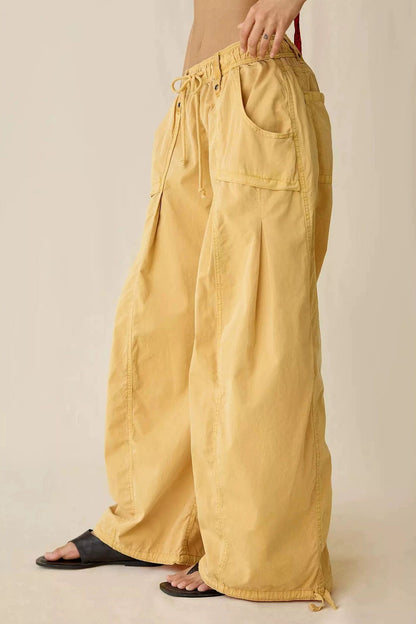 Wide Leg Drawstring Parachute Pant Lavish Daily