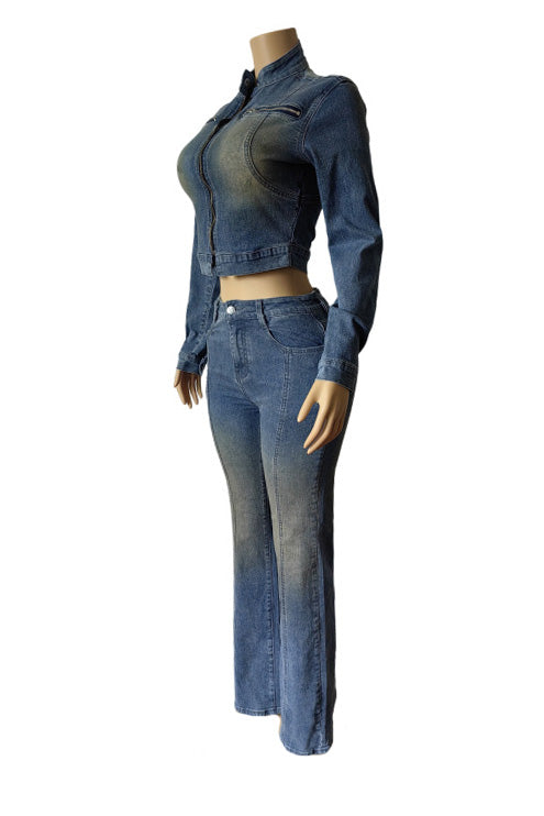 Stretch Long Sleeve Flare Pants Set Lavish Daily