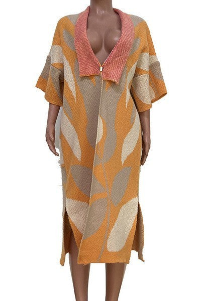 Knit Side-Slit Cardigan Lavish Daily