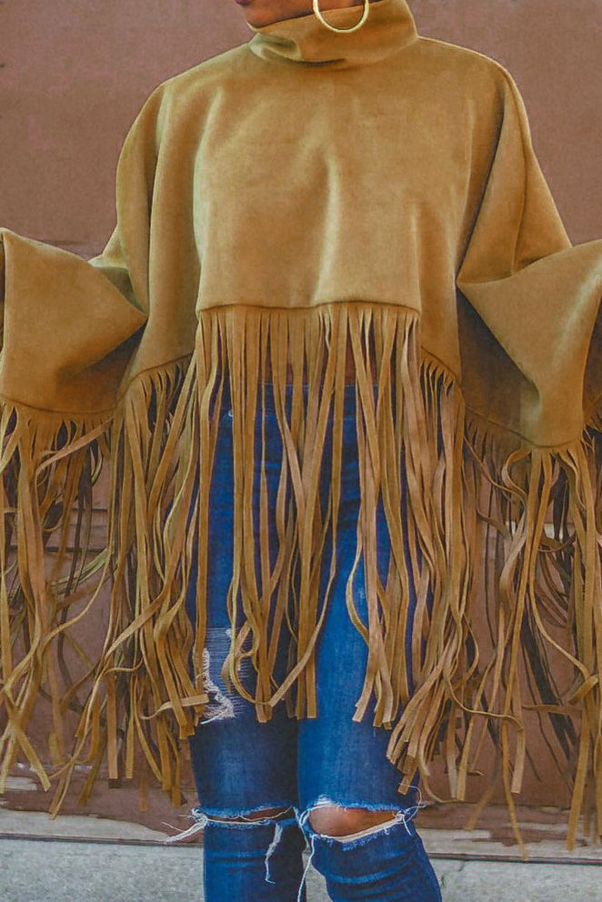 Plus Size Fringe Poncho Lavish Daily