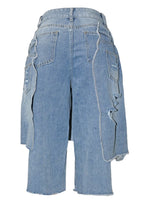 Double Denim Baggy Capri Jeans Lavish Daily