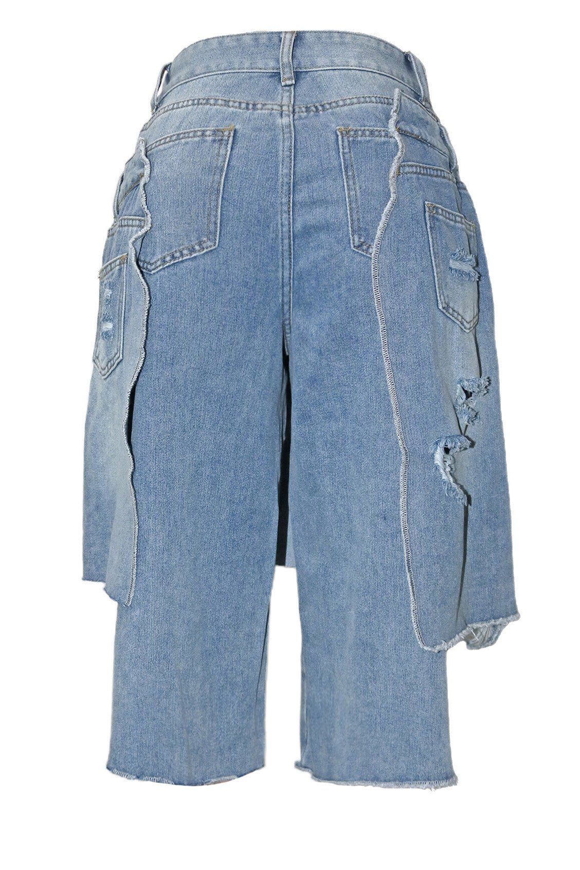 Double Denim Baggy Capri Jeans Lavish Daily