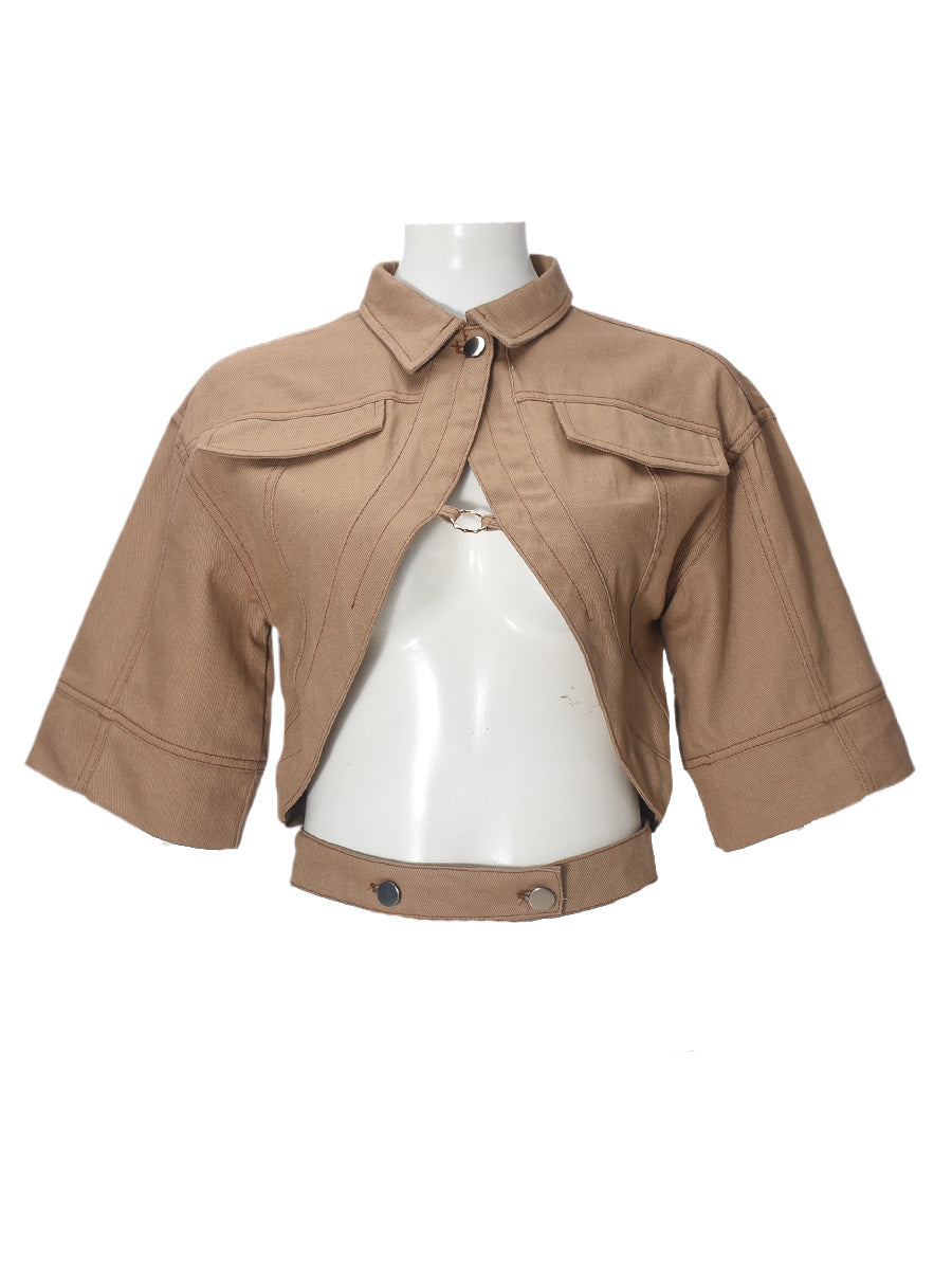 Midriff Crop Top Jacket Lavish Daily