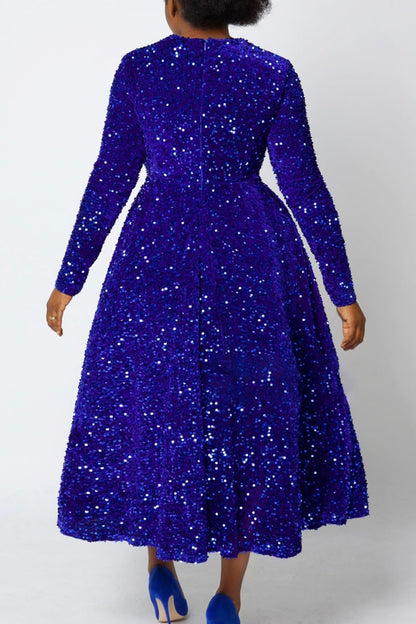 Sequin Long Sleeve Dresses Lavish Daily