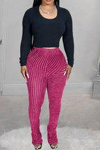 Striped Fuzzy Leggings Lavish Daily