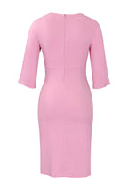 Office Pleated Pencil Dress Women's Slim Fit Lavish Daily