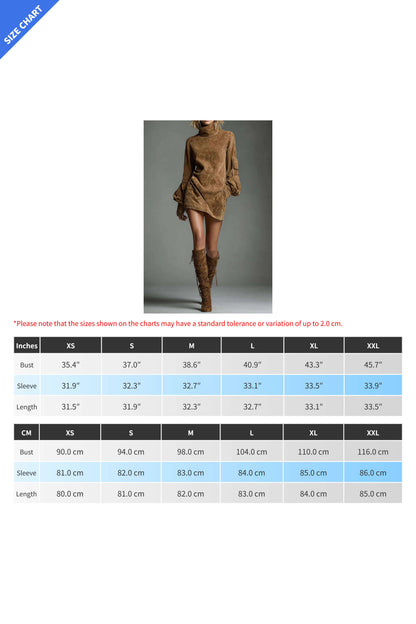 High Neck Long Sleeve Pocket Mini Dress Lavish Daily