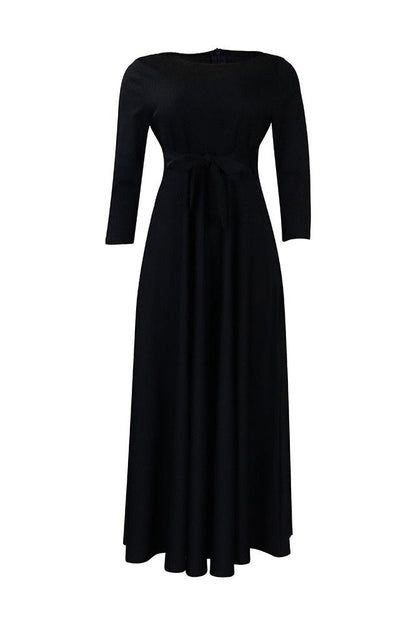 Elegant Tie-Waist A-Line Maxi Dress Lavish Daily
