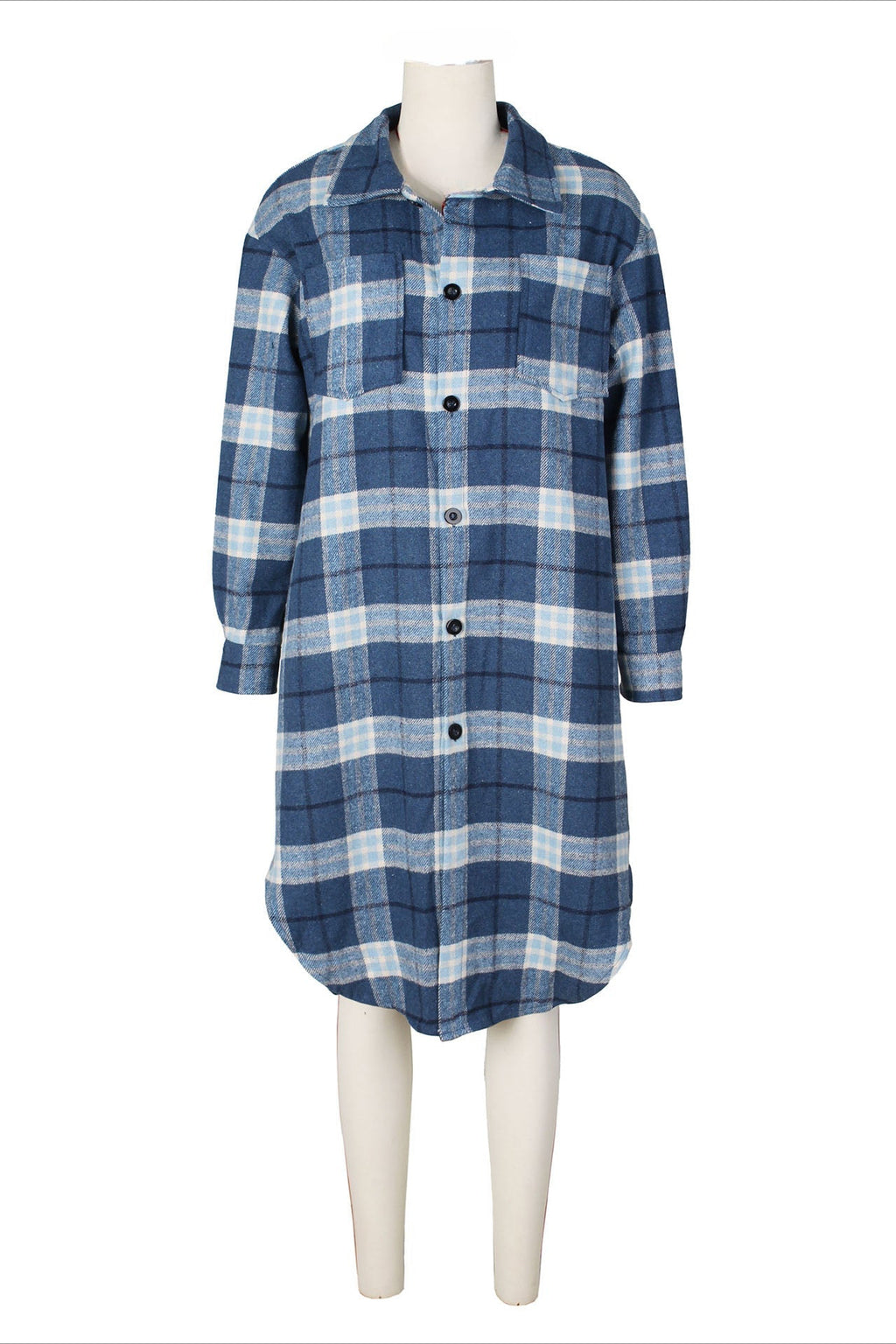 Contrast Plaid Slit Shacket Lavish Daily